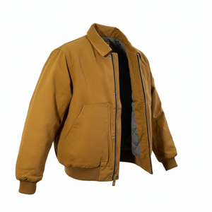 Hochwertige Vintage Winter Parka Herren geste ppte warme gepolsterte flamm hemmende Arbeits kleidung Custom Polyester Wadded Coat - Product Image 4