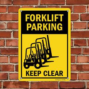 Panneau de signalisation en aluminium avec graphique « Attention : Circulation de chariots élévateurs », 10 x 7 pouces, pour parking de chariots élévateurs - Product Image 2