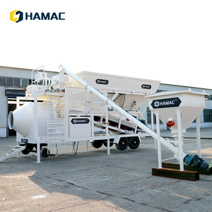 Centrale à béton mobile montée sur remorque HAMAC 25m3/h avec mélangeur à tambour à vendre - Product Image 2