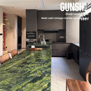 เคาน์เตอร์หินอ่อนสีเขียวแฟนตาซีคุณภาพดีจากหินธรรมชาติ สำหรับเคาน์เตอร์<span class=keywords><strong>ครัว</strong></span> เกาะกลางห้อง<span class=keywords><strong>ครัว</strong></span> และท็อปโต๊ะเครื่องแป้ง ออกแบบตามสั่งสำหรับตกแต่งบ้าน - Product Image 4