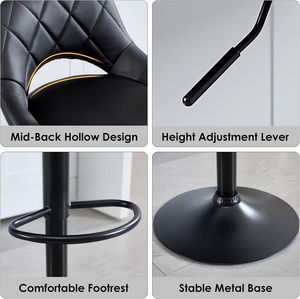 Chaises <span class=keywords><strong>de</strong></span> salle à manger hautes <span class=keywords><strong>chaise</strong></span> <span class=keywords><strong>de</strong></span> <span class=keywords><strong>bar</strong></span> assise moderne <span class=keywords><strong>de</strong></span> <span class=keywords><strong>65</strong></span> <span class=keywords><strong>cm</strong></span> tabouret <span class=keywords><strong>de</strong></span> <span class=keywords><strong>bar</strong></span> haut <span class=keywords><strong>de</strong></span> gamme rembourré en cuir PU tabourets <span class=keywords><strong>de</strong></span> <span class=keywords><strong>bar</strong></span> pivotants cuisine - Product Image 5
