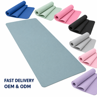 Tapis de sport OEM personnalisé en TPE 183x61cm 8mm rectangulaire, inodore, doux, amortissant, antidérapant, pour yoga et fitness à domicile, vente en gros