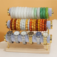 Présentoirs de bracelets de montres en velours, détachable, avec Base en bois, 1 pièce