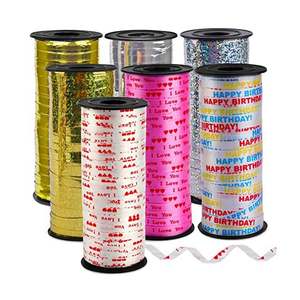 Carretes personalizados de 5mm y 250m, cinta rizadora de plástico de colores a rayas, decoración de festivales, ocasiones navideñas, papel PP - Product Image 1