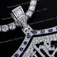 Pendentif personnalisé de mode en Moissanite VVS et Saphir de laboratoire, en Argent S925, Or massif 9k 10k 14k 18k, style Hiphop Iced Out avec breloques lettres