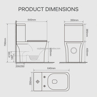 Yingjie WC deux pièces à chasse d'eau à vortex monotrou 640X350X790Mm Siphon en S 200-250Mm pour projets de salles de bain commerciales Distributeur