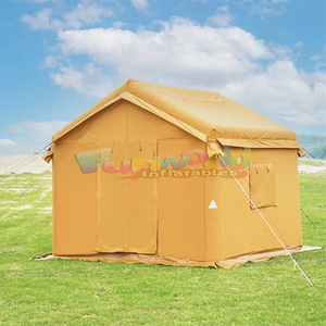 Gran carpa inflable para acampar, impermeable, 3 toldos para exteriores, 1 habitación, tela Oxford, tienda de campaña de viaje familiar - Product Image 4