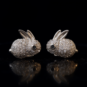 Boucles d'oreilles en or E3371 avec diamants ronds taille brillant, couleur G, naturelles, unisexes, mignonnes, pour un usage quotidien - Product Image 2