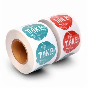 Digital printing waterproof circular Custom Colour and logo Adhesive round thermal label roll for thanking or shipping product