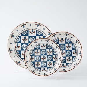 Juego de vajilla de cerámica de tablero de ajedrez azul clásico-Patrón floral adecuado para servir ensalada de comedor en casa y postre y Decoración de cocina - Product Image 2