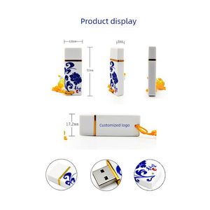 <span class=keywords><strong>แฟลช</strong></span>ไดรฟ์ USB 2.0 ลายครามสีน้ำเงินขาว ความจุ 64GB 32/16/8/4/2GB กล่องของขวัญสไตล์จีน รับทำโลโก้บริษัท รับประกัน 1 ปี - Product Image 3