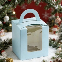 Maßgefertigte Macaron-Blaue Kartonschachteln mit Klarsichtfenster und Griff, Ideal für die Verpackung Kleiner Geschenke