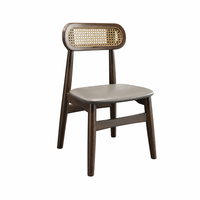 Tabouret de salle à manger, assise ronde rembourrée, structure en bois avec anneau de repose-pieds circulaire pour café, bistrot, hôtel et restaurant