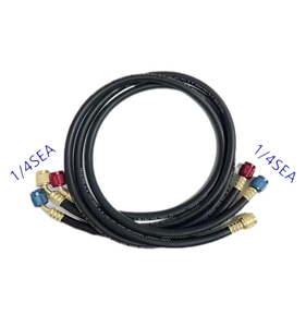 3 PCS <span class=keywords><strong>Tuyau</strong></span> <span class=keywords><strong>de</strong></span> charge <span class=keywords><strong>de</strong></span> réfrigérant en caoutchouc noir pour R410 1/4 "Connection 36" Burst Pressure 4000Psi Gas Air Conditioning Fitting - Product Image 2