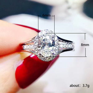 Anello con Cristallo Taglio Ovale per Donne, Tono Argento, Elegante Accessorio Moda per Uso Quotidiano e Feste - Product Image 6