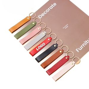 Gantungan kunci kulit Logo kustom-Gantungan Kunci warna polos Premium untuk hadiah perusahaan, hadiah Dagang, promosi - Product Image 4