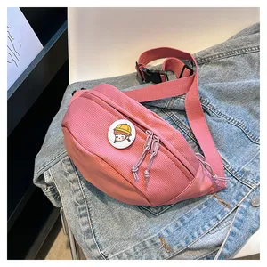 फैशन गर्ल्स चेस्ट बैग मुद्रित कैनवास कमर बैग ऑक्सफोर्ड क्लॉथ मैसेंजर बैग को अनुकूलित किया जा सकता है