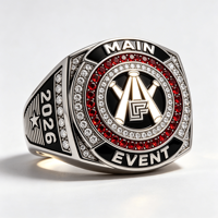 Charms Freies Design Neuer Typ Gravierter Dunkelblauer Schwarzer Ring Meisterschaftsringe Basketball
