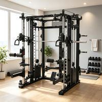 Machine Smith multifonction tout-en-un et rack de musculation Low Row avec croisement de câbles intégré – Équipement de gym d'entraînement complet