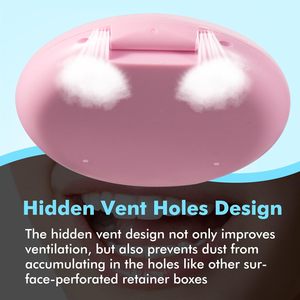 Boîte de rangement ronde pour appareil dentaire avec miroir, étui transparent pour aligneurs, organisateur de gouttières pour usage domestique - Product Image 2