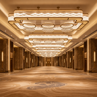 Lustre moderne de luxe en verre cristal LED personnalisé pour hôtels, grands projets, halls et couloirs longs