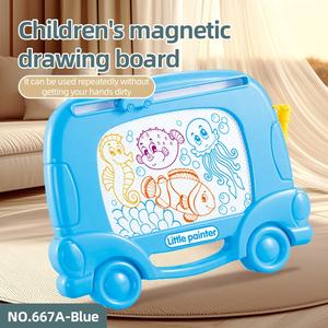 定制儿童益智玩具绘画玩具车造型彩色磁性绘图板擦除彩色绘图笔学习垫 - Product Image 2