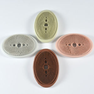 2022 New Design Soap Box Silicone Brush Soap Collector Brush Drain One Box Kitchen Bathroom Soap Rack