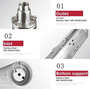 Nhà Máy Giá 1300W 1.7HP Thép Không Gỉ Không Chổi Than Năng Lượng Mặt Trời Giếng Sâu Giếng Khoan Máy Bơm Nước Cho Thủy Lợi - Product Image 5