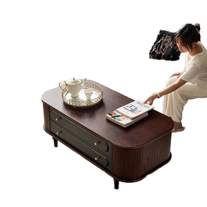 New Style Elegant Antique Modern Solid <b>Wood</b> Coffee <b>Table</b> with Storage Drawers for Living Room Furniture 1 Year Warranty - Product Image 1