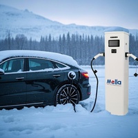 Chargeur de véhicule électrique AC conforme à la norme IEC 61851, 22 kW, 44 kW, homologué CE RoHS, station de recharge de type 2 sur pied avec système POS