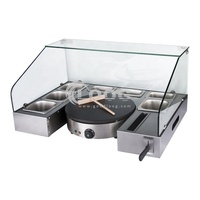 Équipement de restauration Machine à faire des crêpes en acier inoxydable Crêpière électrique avec station de service