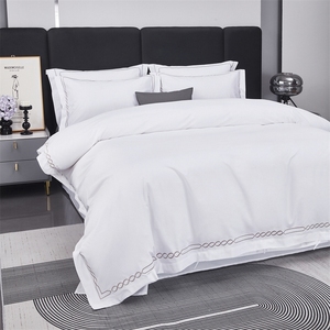 Bộ ga trải giường khách sạn chất lượng cao, thoải mái, thoáng khí, chất liệu cotton thêu, bán buôn theo yêu cầu - Product Image 3