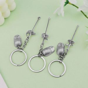 Porte-clés pendentif en métal 3D créatif, style vintage, en forme de sabre floral, cadeau pour club, commémoratif de compétition lourde - Product Image 4