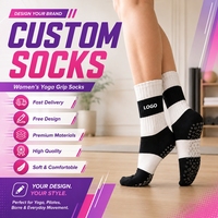 Chaussettes de yoga antidérapantes à haute élasticité personnalisées pour femmes, chaussettes de pilates douces et respirantes, chaussettes de fitness pour la maison et l'intérieur