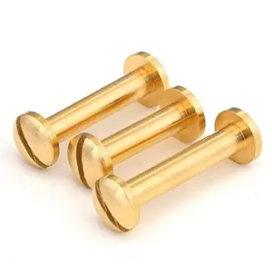 Custom 1/4" Brass Slotted Pan Head Chicago Screw Rivet For LeatherM2 Copper Binding Barrels and Screws