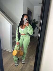 2025年秋トレンドレディース服 スウェットスーツ レディースカジュアルプリントパーカーパンツ 冬服 レディースツーピースセット - Product Image 4