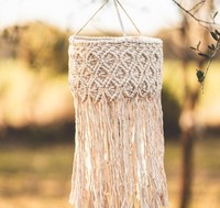 Abat-jour en macramé en coton fait main, style bohème, luminaire suspendu tissé, housse pour décoration nordique et hôtelière, chambre à coucher de luxe, lavable