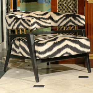 Sofá individual de terciopelo de leopardo de diseñador moderno de lujo, sillón Art Deco de ocio de madera para sala de estar, sillón de salón con acento para vestíbulo - Product Image 4