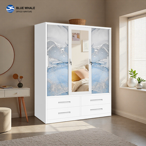 <span class=keywords><strong>3</strong></span> armoires à <span class=keywords><strong>portes</strong></span> <span class=keywords><strong>coulissantes</strong></span> avec miroirs et tiroirs, <span class=keywords><strong>armoire</strong></span> en fer, impression de motifs personnalisés, meubles en acier, <span class=keywords><strong>armoire</strong></span> de chambre à coucher, Pakaian - Product Image 1