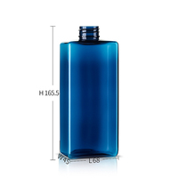 Flacon carré plat bleu cobalt de luxe 400 ml (13,3 oz) pour homme