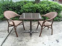 Ensemble de salle à manger en rotin très vendu, fauteuils empilables pour jardin et restaurant, chaises de salle à manger en rotin tressé pour l'extérieur, prix de gros