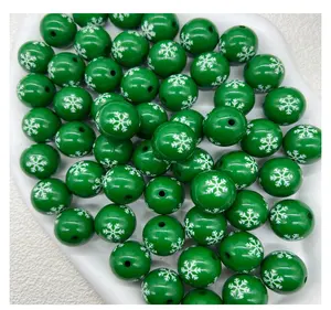 50Pcs Snowflake Shape Wood Beads Christmas DIY Beads Pendant Making Beads  Garland DIY Beads 
