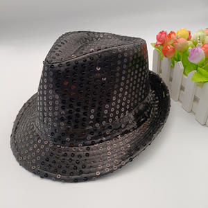 Sombrero de lentejuelas para hombre y mujer, sombrero fedora de Jazz de lentejuelas occidentales, sombreros de fiesta de baile ostentosos - Product Image 4
