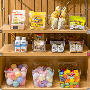 Hộp đựng đồ ăn nhẹ bằng nhựa PET di động, có thể xếp chồng, dùng để đựng đồ chơi trên bàn, hoặc đựng quần áo - Product Image 1