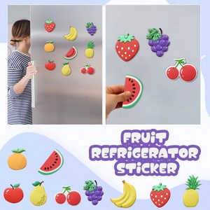 Aimants de réfrigérateur en forme de fruits de dessin animé, jouets magnétiques pour tout-petits, PVC 3D imperméable et écologique pour réfrigérateur et tableau blanc - Product Image 6