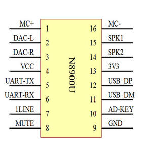 N8900U โมดูลบลูทูธ MP3 โมดูลเล่นเสียงพร้อมเอาต์พุต DAC - Product Image 6