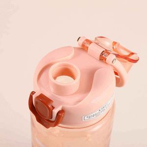 Fashion One Button Reusable Waterproof Food Safe BPA Free Plastic Outdoor Use Unisex Modern Design Push Button Cap with Straw - Product Image 3