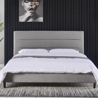 Mobilier de chambre à coucher Lit king et queen size avec cadre en bois et couverture en tissu