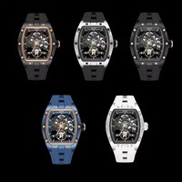 Montre automatique MEGIR 2242 pour homme, bracelet en silicone noir, étanche, lumineuse, sport, mécanique.