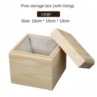 Boîte de rangement en bois de pin avec couvercle coulissant carré simple, boîte cadeau, boîte à thé, collection de porcelaine, emballage en verre